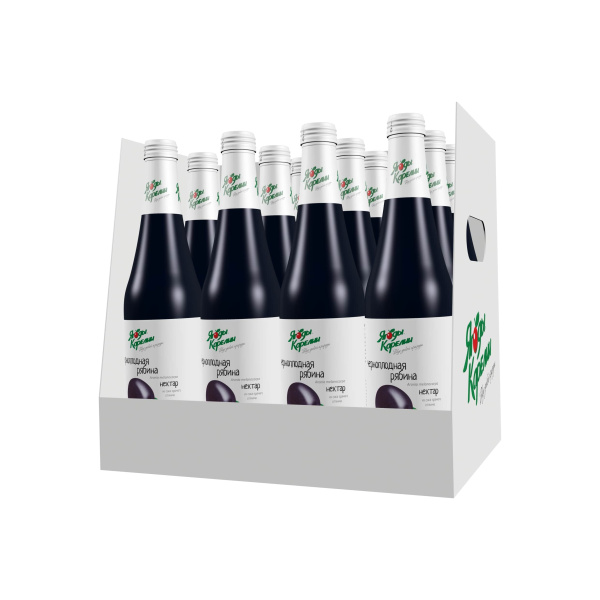 Черноплодная рябина нектар,  коробка (12 бутылок). Экономия 290₽