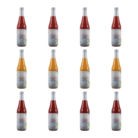 Морсы с мякотью ассорти БЕЗ САХАРА, коробка (12 бутылок). Экономия 720₽