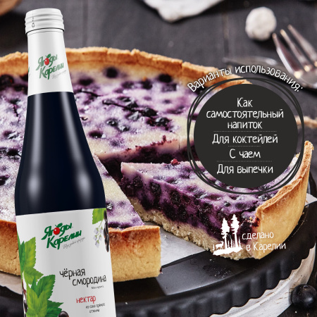 Нектар Смородина чёрная БЕЗ САХАРА, 510мл от магазина "Ягоды Карелии"