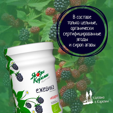 Неваренье Ежевика БЕЗ САХАРА, 270г от магазина "Ягоды Карелии"