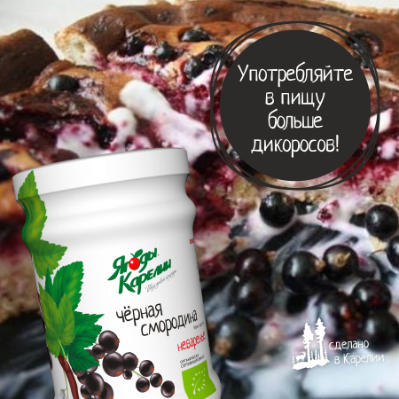 Неваренье Чёрная смородина БЕЗ САХАРА, 270г от магазина "Ягоды Карелии"
