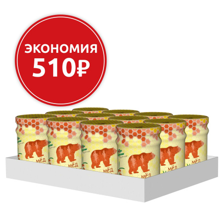 Мёд с облепихой, лимоном и имберем, коробка (12 банок)