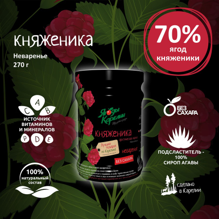 Неваренье Княженика БЕЗ САХАРА, 270г от магазина "Ягоды Карелии"