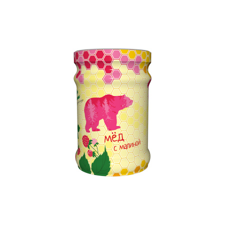 Мёд с малиной, коробка (12 банок)