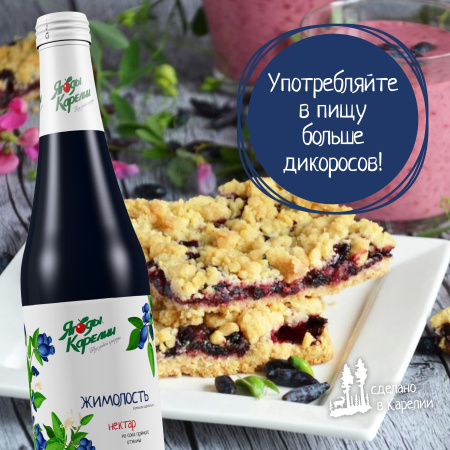 Нектар Жимолость БЕЗ САХАРА, 510мл от магазина "Ягоды Карелии"