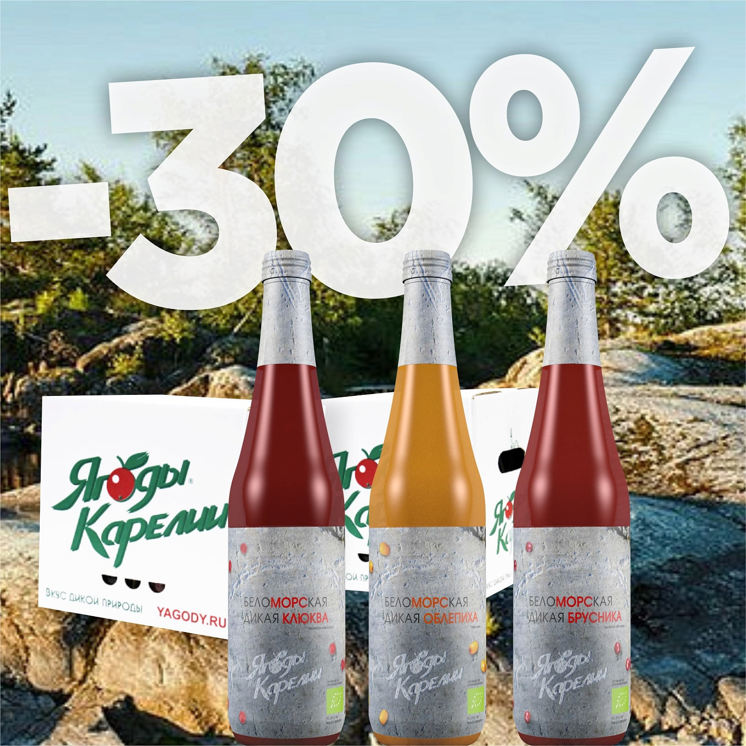 Летняя скидка 30% на 2 коробки морсов без сахара!