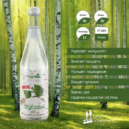 Сок Березовый без сахара, 510мл