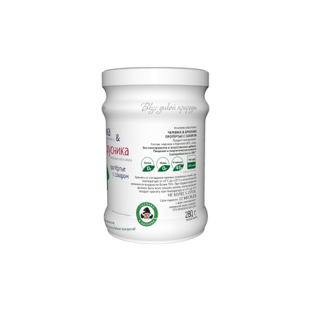 Черника & Брусника протертая с сахаром, коробка (12 банок). Экономия 400₽